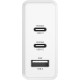 GCR Сетевое зарядное устройство 100W, 1 USB + 2 TypeC, GaN Tech Quick Charger, PD 3.0, белый
