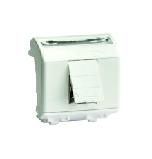 Ком.роз. RJ45 кат.5e экран., 8P8C, Brava, белая, 2мод