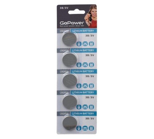 Батарейка CR2016/ Батарейка GoPower CR2016 BL5 Lithium 3V (5/100/2000) блистер (5 шт.) Батарейка CR2016/ Батарейка GoPower CR2016 BL5 Lithium 3V (5/100/2000) блистер (5 шт.)