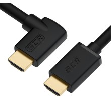 GCR Кабель 1.0m HDMI 2.0, M/M правый угол, черный, HDR 4:2:2, Ultra HD, 4K 60 fps 60Hz/5K*30Hz, 3D, AUDIO, 18.0 Гбит/с, 28/28 AWG, GCR-52321