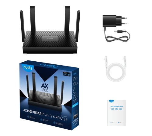 Маршрутизатор/ AX1500 Gigabit Dual Band Wi-Fi 6 Router, Chipset Realtek, 802.11ax/ac/a/b/g/n, 1201Mbps at 5GHz +300Mbps at 2.4GHz, 4 x 10/100/1000Mbps Ports, WPA3, 4 x 5dBi fixed antennas Маршрутизатор/ AX1500 Gigabit Dual Band Wi-Fi 6 Router, Chipset Realtek, 802.11ax/ac/a/b/g/n, 1201Mbps at 5GHz +300Mbps at 2.4GHz, 4 x 10/100/1000Mbps Ports, WPA3, 4 x 5dBi fixed antennas