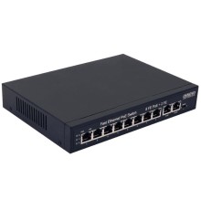 Коммутатор/ OSNOVO PoE коммутатор, 8 x FE с поддержкой PoE (IEEE 802.3af/at), 2 x FE, до 30W на порт, суммарно до 120W