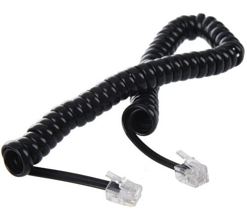 Greenconnect Телефонный шнур витой для трубки 1.0m, RJ9 4P4C (джек) черный, GCR-50963 Greenconnect Телефонный шнур витой для трубки 1.0m, RJ9 4P4C (джек) черный, GCR-50963