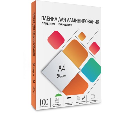 Пленка 216х303 (80 мик) 100 шт./ Пленка для ламинирования A4, 216х303 (80 мкм) глянцевая 100шт, ГЕЛЕОС [LPA4-80]