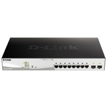 Коммутатор D-Link PROJ Настраиваемый L2 PoE-коммутатор, 8x1000Base-T PoE, 2х1000Base-X SFP, PoE-бюджет 130 Вт, упрощенный интерфейс CLI