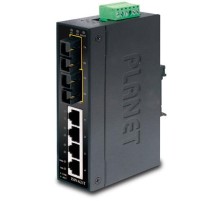 ISW-621TS15 коммутатор для монтажа в DIN рейку/ IP30 Slim Type 4-Port Industrial Ethernet Switch + 2-Port 100Base-FX(15KM) (-40 - 75 C)
