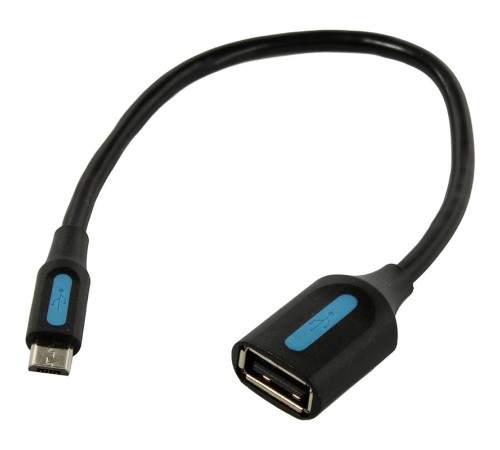 Адаптер переходник Vention OTG USB 2.0 AF/micro B 5pin - 0.15м Адаптер переходник Vention OTG USB 2.0 AF/micro B 5pin - 0.15м