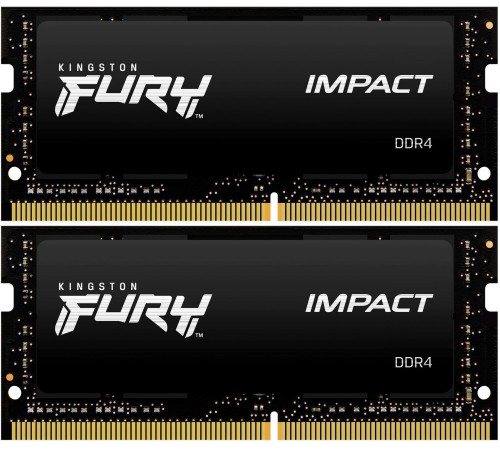 Память оперативная/ Kingston 64GB 3200MT/s DDR4 CL20 SODIMM (Kit of 2) FURY Impact Память оперативная/ Kingston 64GB 3200MT/s DDR4 CL20 SODIMM (Kit of 2) FURY Impact
