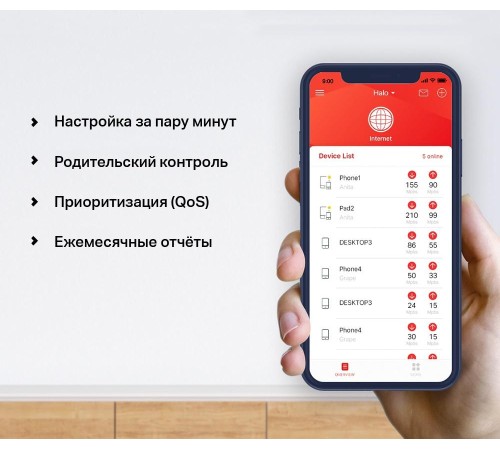 MESH система/ AC1300 Whole Home Mesh Wi-Fi System, 2× Internal Antennas, 2×GB ports  (WAN/LAN)