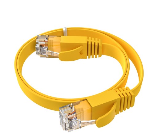 GCR Патч-корд PROF плоский прямой 2.0m, UTP медь кат.6, желтый, 30 AWG, ethernet high speed 10 Гбит/с, RJ45, T568B, GCR-52827 GCR Патч-корд PROF плоский прямой 2.0m, UTP медь кат.6, желтый, 30 AWG, ethernet high speed 10 Гбит/с, RJ45, T568B, GCR-52827