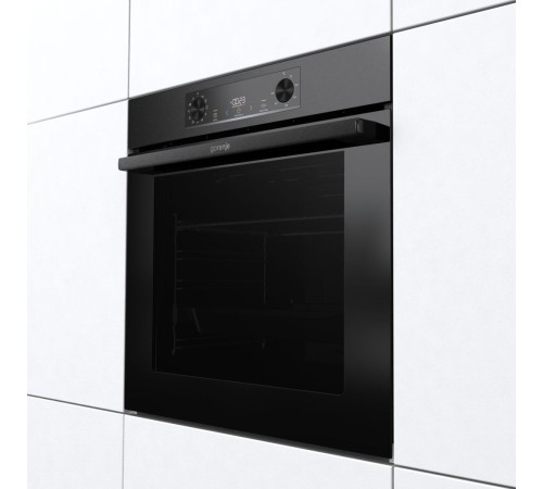 Встраиваемые электрические духовки GORENJE/ Духовой шкаф, Полезный объем: 77 л,Класс энергопотребления: A, Сенсорный программатор IconLED, Конструкция: Встраиваемая, Ширина: 595 мм, Высота: 595 мм, черный