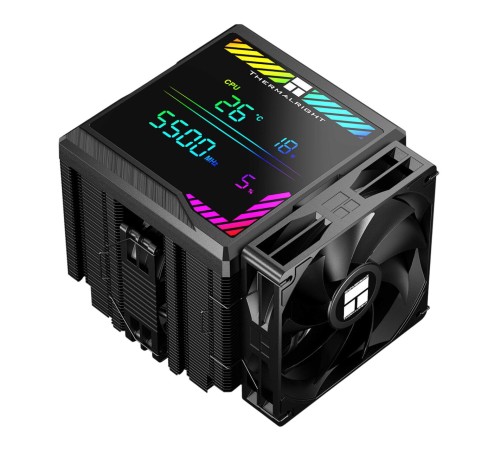 Кулер для процессора/ CPU Cooler Thermalright Peerless Assassin 140 Digital Black (4-pin PWM, 165mm, Ni/Cu, 6x6mm, 1x120mm + 1x140mm, 82.CFM, 29.6dBA, 1850RPM, S: 1200, 1700, 1851, 115X, 2011, 2066, AM4, AM5, black)