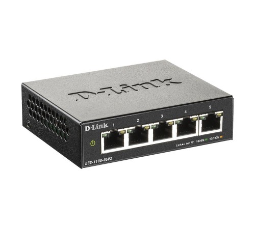 Коммутатор/ DGS-1100-05V2 EasySmart L2 Switch 5х1000Base-T