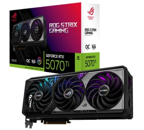 Видеокарта ASUS ROG-STRIX-RTX5070TI-O16G-GAMING//RTX5070TI HDMI*2 DP*3 16G D7; 90YV0M90-M0NA00
