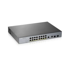 коммутатор Smart L2 коммутатор PoE+ для IP-видеокамер Zyxel NebulaFlex Pro GS1350-18HP, rack 19", 16xGE PoE+, 2xCombo (SFP/RJ-45), бюджет PoE 250 Вт, питание до 250м, автоперезагрузка PoE-портов