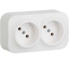 Розеточный блок с предварительным подключением 2 x 2К без шторок - 16 A - 250 В~ - Quteo IP 20 - Белый Рзк 2X2К без шт п/подкл БЕЛ
