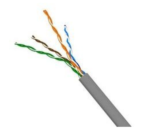 Кабель Кабель TWT UTP, серии XS, 2 пары, Кат.5e, PVC, 305 метров, серый