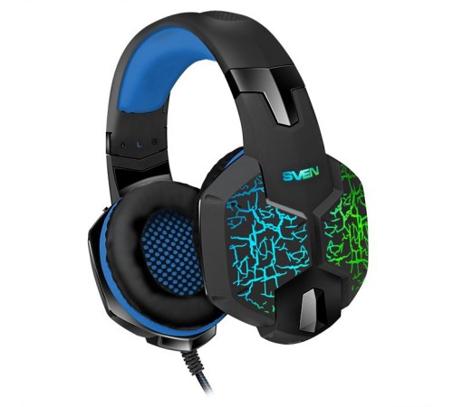 Игровые стереонаушники с микрофоном SVEN AP-U980MV, черный-синий (USB, LED, 7.1) Игровые стереонаушники с микрофоном SVEN AP-U980MV, черный-синий (USB, LED, 7.1)