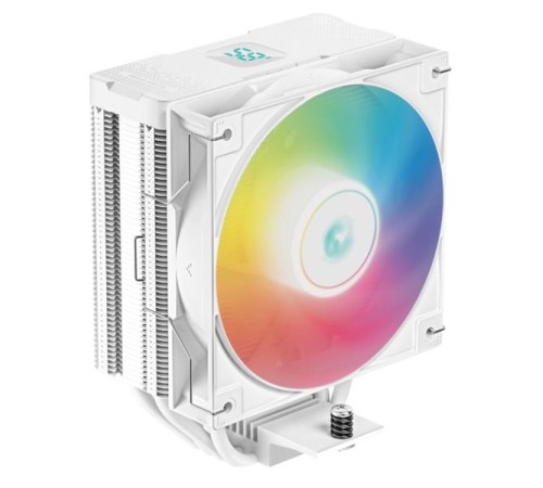 Кулер для процессора DEEPCOOL AG400 DIGITAL WH ARGB LGA1700/1200/115X/AM5/AM4 (9шт/кор, TDP 220W, PWM, ARGB Fan 120mm, 4 тепл. трубки, белый) RET (R-AG400-WHADMN-G-1)