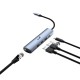USB HUB UH-545 USB3.0 с Ethernet RJ45, гигабитным Ethernet RJ45 x 1, портом питания USB-C (5 В 3 А) x 1, портами передачи данных USB-A 3.0 x 3