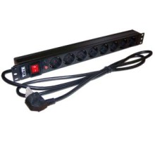 Блок розеток 19" 8 шт., 16A 250V, шнур питания 1.8 м