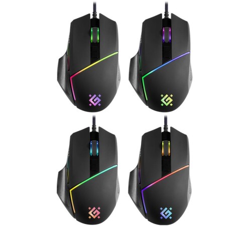 Defender Проводная игровая мышь Warfame GM-880L RGB,8кнопок,12800dpi