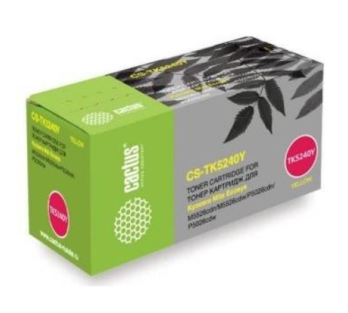 -/ Картридж лазерный Cactus CS-TK5240Y TK-5240Y желтый (3000стр.) для Kyocera Ecosys M5526cdn/M5526cdw/