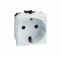 Электрическая розетка, с заземлением, со шторками, черная, 2 мод.