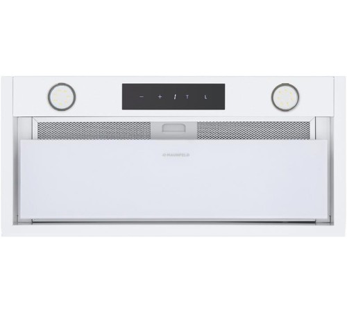 ВЫТЯЖКА MAUNFELD FANTASY LIGHT 60 White/ ширина 600 мм, полновстраиваемая, сенсорное управление, 3 скорости, 800 м3/ч, 40 дБ, светодиодное LED освещение, опция: угольный фильтр CF190C, белый цвет