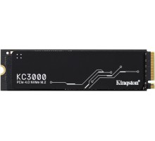Твердотельный накопитель/ Kingston SSD KC3000, 2048GB, M.2(22x80mm), NVMe, PCIe 4.0 x4, 3D TLC, R/W 7000/7000MB/s, IOPs 1 000 000/1 000 000, DRAM buffer 2048MB, TBW 1600, DWPD 0.71, with Heat Spreader (60 мес)