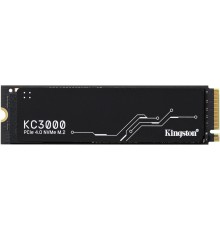 Твердотельный накопитель/ Kingston SSD KC3000, 2048GB, M.2(22x80mm), NVMe, PCIe 4.0 x4, 3D TLC, R/W 7000/7000MB/s, IOPs 1 000 000/1 000 000, DRAM buffer 2048MB, TBW 1600, DWPD 0.71, with Heat Spreader (60 мес)