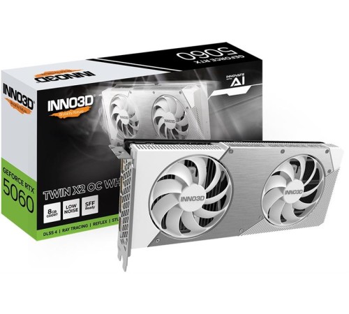 Видеокарта INNO3D RTX 5060 Twin X2 OC WHITE//RTX5060, HDMI, DP*3, 8G,D7 Видеокарта INNO3D RTX 5060 Twin X2 OC WHITE//RTX5060, HDMI, DP*3, 8G,D7