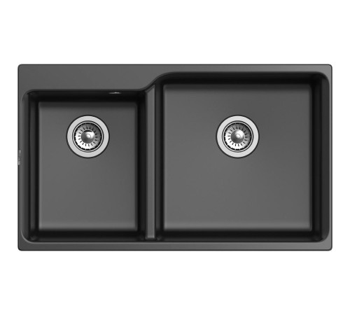Кухонная мойка RIVELATO RIVELATO Мойка AXEL 90D 2-чаши 870*520мм, монтаж: врезной, материал: кварц, цвет: антрацит Кухонная мойка RIVELATO RIVELATO Мойка AXEL 90D 2-чаши 870*520мм, монтаж: врезной, материал: кварц, цвет: антрацит