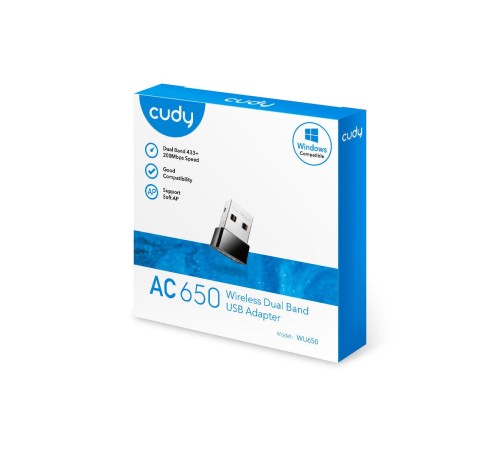 Адаптер Wi-Fi/ 650Mbps Wi-Fi USB Adapter, Mini Size, 433Mbps at 5GHz + 200Mbps at 2.4GHz, Nano Size, USB 2.0 Адаптер Wi-Fi/ 650Mbps Wi-Fi USB Adapter, Mini Size, 433Mbps at 5GHz + 200Mbps at 2.4GHz, Nano Size, USB 2.0