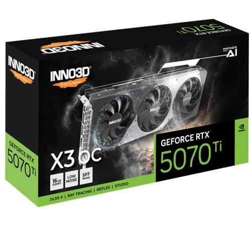 Видеокарта INNO3D RTX 5070 Ti X3 OC//RTX5070Ti, HDMI, DP*3, 16G,D7 Видеокарта INNO3D RTX 5070 Ti X3 OC//RTX5070Ti, HDMI, DP*3, 16G,D7