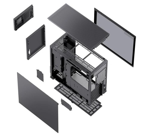 Корпус без блока питания/ Case JONSBO D41 MESH SCREEN, Midi-Tower, TG, no fan, 1xUSB-A 3.2 + 1xUSB-C 3.2, ATX, mATX Black