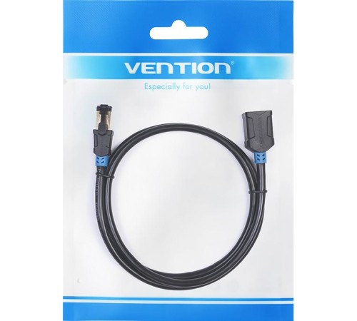 Патч-корд удлинитель Vention прямой SSTP cat.6, RJ45 - 1.5м. Черный