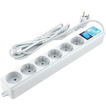 Фильтр-удлинитель Power Cube PRO, 5,0 м, LC контур, 16А/3,5кВт/ Surge protector Power Cube  Pro 5,0 m, LC circuit, 6 outlets (white) 16A / 3,5kVt