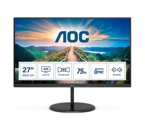 Монитор LCD 27'' 16:9 2560х1440(WQHD) IPS, 75 Hz, 250 cd/m2, 1000:1, 20М:1, 4ms, HDMI, DP, Tilt, Speakers, Audio out, Black