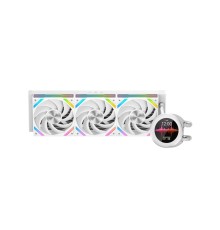 Водяное охлаждение для процессора/ Water Cooling System SAMA Q60 White (360mm, LED temp., White, ARGB/ Fans: 3x120mm, 86CFM, 30dBA, 2600RPM/ Pump height 64mm, 30dBA, 2800RPM, Rad thickness 27mm/ S: 1851, 1700, 1200, 20XX, 115X, AM5, AM4)