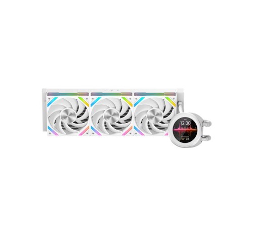 Водяное охлаждение для процессора/ Water Cooling System SAMA Q60 White (360mm, LED temp., White, ARGB/ Fans: 3x120mm, 86CFM, 30dBA, 2600RPM/ Pump height 64mm, 30dBA, 2800RPM, Rad thickness 27mm/ S: 1851, 1700, 1200, 20XX, 115X, AM5, AM4) Водяное охлаждение для процессора/ Water Cooling System SAMA Q60 White (360mm, LED temp., White, ARGB/ Fans: 3x120mm, 86CFM, 30dBA, 2600RPM/ Pump height 64mm, 30dBA, 2800RPM, Rad thickness 27mm/ S: 1851, 1700, 1200, 20XX, 115X, AM5, AM4)