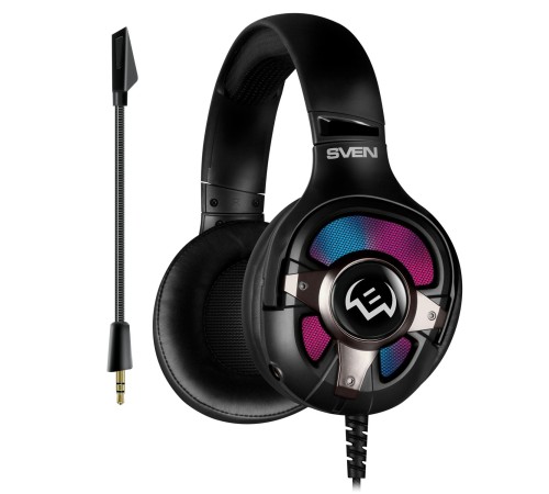 Игровые наушники с микрофоном SVEN AP-U1100MV, черный (USB, RGB, 7.1) Игровые наушники с микрофоном SVEN AP-U1100MV, черный (USB, RGB, 7.1)