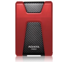 Жесткий диск внешний/ Portable HDD 1TB ADATA HD650 (Red), Silicone, USB 3.2 Gen1, 121x81x21mm, 201g /3 года/