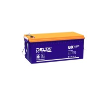 Батарея DELTA серия GX, GX 12-200, напряжение 12В, емкость 200Ач (разряд 10 часов),  макс. ток разряда (5 сек.) 1000А, макс. ток заряда 40А, свинцово-кислотная типа GEL, клеммы под болт М8, ДxШxВ 522х238х218мм., вес 65кг., срок службы 15 лет./ Battery DEL