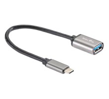 Кабель-адаптер/ Кабель-адаптер  Type-Cm --> USB 3.0 Af , OTG, 1,5A , 5,0Gbps , Alum grey 0,2m Telecom (TC409M)