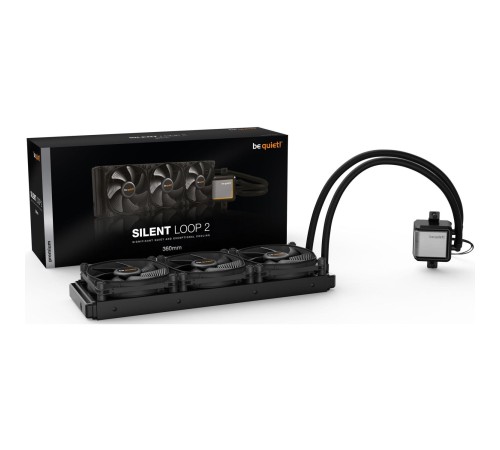Водяное охлаждение для процессора/ Water Cooling System be quiet! SILENT LOOP 2 360mm (230W, 360mm, Black, ARGB Pump/ Fans: 3x120mm, 73.4CFM, 38dBA, 2200RPM/ Pump 2800RPM, Rad thickness 27mm/ S: 1700, 1200, 20XX, 115X, AM5, AM4)