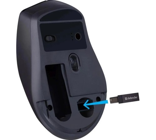 Defender Беспроводная оптическая мышь Effect X MS-095 черный,6D,800-1600dpi,бесшумн