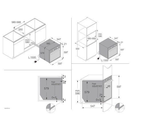Встраиваемые электрические духовки ASKO/ Арт. 736348 ; 59.5x59.5x54.6, 75 л, гриль, телескопы на 2-х уровнях, приготовление на пару, цветной TFT дисплей, очистка Aqua Clean, таймер, термощуп, черная сталь