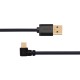Greenconnect Кабель 0.75m USB 2.0, AM/microB 5pin угловой, черный, 28/28 AWG, экран, армированный, морозостойкий, GCR-UA8AMCB6-BB2S-0.75m