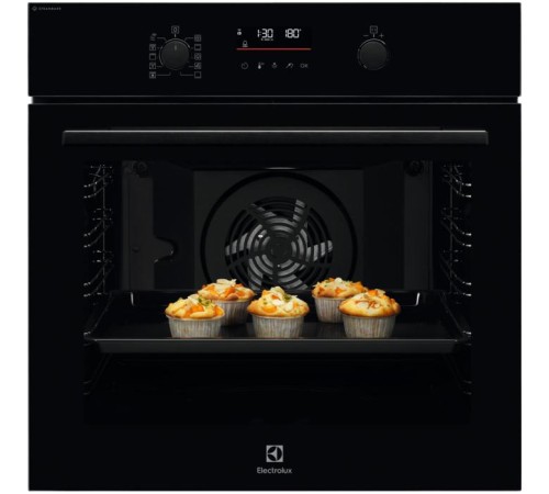 Встраиваемые электрические духовки ELECTROLUX/ Электрический духовой шкаф с конвекцией, приготовление на пару,объем 72 л, утапливаемые переключатели, 10 режимов, автопрограммы, очистка пиролитическая, 3 стекла в дверце, направляющие проволочные + телескоп